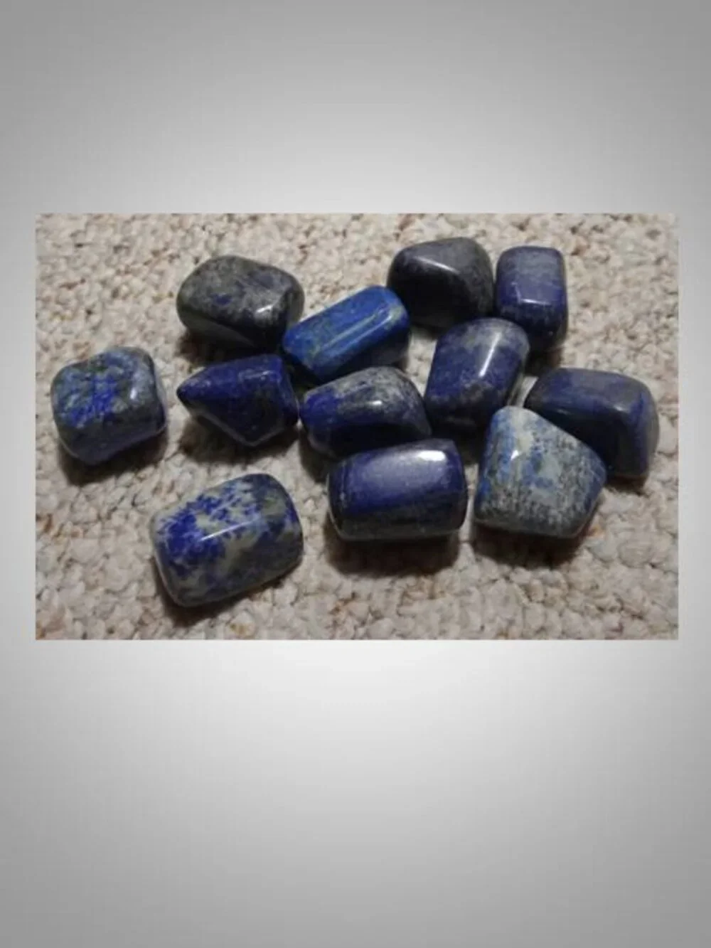 One Lapis Lazuli crystal stone rock tumble medium -  Purification Friendship